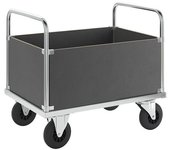 Kongamek Carro de plataforma, carga máx. 500 kg, con 4 paredes laterales altas, L x A x H 1000 x 700 x 900 mm, sin inmovilizador