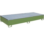 eurokraft pro Cubeta de fondo con recipiente interior de PE para estanterías, con rejilla, 1000 l, L x A x H 3265 x 1315 x 385 mm, verde
