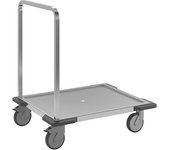 eurokraft pro Carro de plataforma de acero inoxidable, carga máx. 150 kg, cama 670 x 530 mm