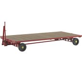 eurokraft pro Remolque de tiro, manguetas de dirección en todas las ruedas, carga máx. 3 t, cama 4 x 2 m, rojo tráfico