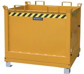 eurokraft pro Contenedor con trampilla, capacidad 1,0 m³, amarillo naranja RAL 2000