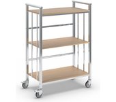 eurokraft pro Carro de oficina, carga máx. 100 kg, 3 pisos, L x A x H 770 x 405 x 1020 mm