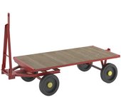 eurokraft pro Remolque de tiro, dirección por traviesa giratoria, carga máx. 2 t, cama 2 x 1 m, rojo tráfico