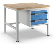 eurokraft pro Banco de trabajo, construcción de bastidor Serie 8000, 2 cajones: 1 x 150 mm, 1 x 210 mm, A x P 1000 x 900 mm