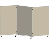 eurokraft basic Panel para presentaciones, plegable y móvil, H x A x P 1905 x 3040 x 500 mm, beige