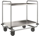 B.PRO Carrito de servicio de acero inoxidable BLANCO, con 2 pisos, carga máx. 200 kg, L x A x H 1100 x 700 x 1010 mm
