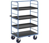 eurokraft pro Carro con pisos, con 2 paredes laterales, L x A de las camas 975 x 700 mm, 4 pisos, con borde