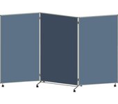 eurokraft basic Panel para presentaciones, plegable y móvil, H x A x P 1905 x 3040 x 500 mm, azul grisáceo