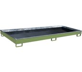 eurokraft pro Cubeta de fondo con recipiente interior de PE para estanterías, volumen de recogida 240 l, L x A x H 3265 x 1315 x 195 mm, verde