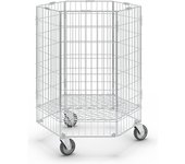 Kongamek Carro de rejilla, hexagonal, H x A x P 900 x 700 x 700 mm, galvanizado electrolíticamente