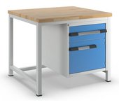 eurokraft pro Banco de trabajo, construcción de bastidor Serie 8000, 1 cajón de 180 mm, 1 puerta de 360 mm, A x P 1000 x 900 mm
