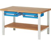 eurokraft pro Banco de trabajo, sistema modular Serie 7000, 2 cajones de 150 mm, A x P 1500 x 900 mm