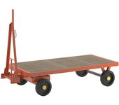kaiserkraft Remolque de tiro, dirección por traviesa giratoria en 2 ruedas, carga máx. 3 t, cama 2,0 x 1,0 m, cubiertas de caucho macizo