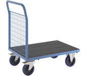 eurokraft pro Carro de plataforma con paredes de rejilla, ruedas totalmente elásticas, 1 rejilla alta, L x A 1000 x 700 mm