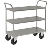 Kongamek Mesa rodante KM41, 3 pisos, L x A x H 1080 x 450 x 975 mm, galvanizada, 2 ruedas de maniobra y 2 fijas