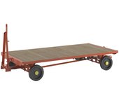kaiserkraft Remolque de tiro, mangueta de dirección en todas las ruedas, carga máx. 3 t, cama 3,0 x 1,5 m, cubiertas de caucho macizo