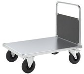 Kongamek Carro de plataforma, carga máx. 500 kg, con 1 pared frontal, L x A x H 1000 x 700 x 900 mm, con inmovilizador