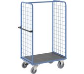 eurokraft pro Carro con pisos con paredes laterales de rejilla, con freno centralizado, cama de 975 x 700 mm