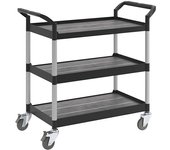 kaiserkraft Carro universal, 3 pisos, carga máx. 250 kg, L x A x H 850 x 480 x 1000 mm, negro