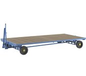 eurokraft pro Remolque de tiro, manguetas de dirección en todas las ruedas, carga máx. 3 t, cama 4 x 2 m, azul luminoso