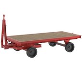 eurokraft pro Remolque de tiro, dirección por traviesa giratoria, carga máx. 8 t, cama 3 x 1,5 m, rojo tráfico
