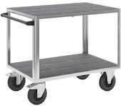 eurokraft pro Carro de montaje, carga máx. 500 kg, 2 camas de plástico, cama 1050 x 700 mm, armazón galvanizado