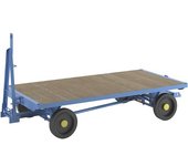 eurokraft pro Remolque de tiro, manguetas de dirección en todas las ruedas, carga máx. 3 t, cama 2,5 x 1,25 m, azul luminoso