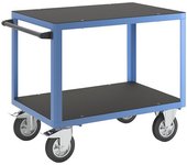 eurokraft pro Carro de montaje, carga máx. 1000 kg, 2 camas de contrachapado antideslizante, L x A de la cama 1050 x 700 mm, armazón azul luminoso