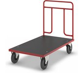 Kongamek Carro de plataforma KM731, L x A x H 1200 x 700 x 1000 mm, 2 ruedas de maniobra y 2 fijas