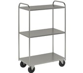 Kongamek Carro con pisos KM41, 3 pisos, L x A x H 955 x 550 x 1470 mm, galvanizado, 2 ruedas de maniobra y 2 fijas
