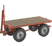 kaiserkraft Remolque de tiro, mangueta de dirección en todas las ruedas, carga máx. 5 t, cama 2,0 x 1,0 m, neumáticos