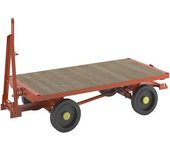 kaiserkraft Remolque de tiro, mangueta de dirección en todas las ruedas, carga máx. 3 t, cama 2,0 x 1,0 m, cubiertas de caucho macizo