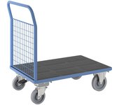 eurokraft pro Carro de plataforma, 1 pared frontal alta de rejilla, con freno centralizado, L x A 1100 x 700 mm