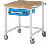eurokraft pro Banco de trabajo rodante Serie 8000, construcción de bastidor, 1 cajón colgante, A x P 750 x 900 mm
