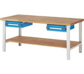 eurokraft pro Banco de trabajo, sistema modular Serie 7000, 2 cajones de 150 mm, A x P 2000 x 900 mm