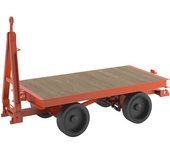 kaiserkraft Remolque de tiro, mangueta de dirección en todas las ruedas, carga máx. 8 t, cama 2,0 x 1,0 m, cubiertas de caucho macizo
