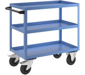 eurokraft pro Carro auxiliar de montaje, 3 pisos, carga máx. 350 kg, altura total 915 mm, azul luminoso
