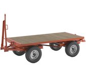 kaiserkraft Remolque de tiro, dirección por traviesa giratoria doble en todas las ruedas, carga máx. 5 t, cama 2,5 x 1,25 m, neumáticos