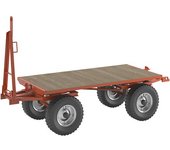 kaiserkraft Remolque de tiro, dirección por traviesa giratoria doble en todas las ruedas, carga máx. 5 t, cama 2,0 x 1,0 m, neumáticos