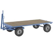 eurokraft pro Remolque de tiro, dirección por traviesa giratoria, carga máx. 5 t, cama 3 x 1,5 m, azul luminoso