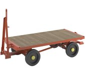 kaiserkraft Remolque de tiro, mangueta de dirección en todas las ruedas, carga máx. 2 t, cama 2,0 x 1,0 m, cubiertas de caucho macizo