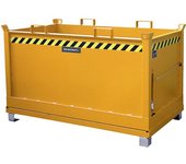 eurokraft pro Contenedor con trampilla, capacidad 1,5 m³, amarillo naranja RAL 2000