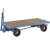 eurokraft pro Remolque de tiro, manguetas de dirección en todas las ruedas, carga máx. 5 t, cama 2,5 x 1,25 m, azul luminoso