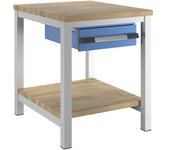eurokraft pro Banco de trabajo, construcción de bastidor Serie 8000, 1 cajón de 150 mm, 1 estante, A x P 750 x 900 mm