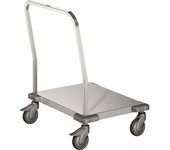 B.PRO Carro de plataforma de acero inoxidable BLANCO, carga máx. 100 kg, inoxidable, L x A de la cama 940 x 700 mm
