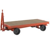 kaiserkraft Remolque de tiro, mangueta de dirección en todas las ruedas, carga máx. 8 t, cama 3,0 x 1,5 m, cubiertas de caucho macizo