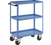 eurokraft pro Carro auxiliar de montaje, 3 pisos, carga máx. 350 kg, altura total 1215 mm, azul luminoso