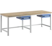 eurokraft pro Banco de trabajo, construcción de bastidor Serie 8000, 1 cajón de 150 mm, A x P 2500 x 900 mm