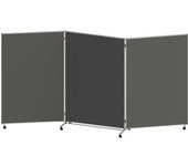 eurokraft basic Panel para presentaciones, plegable y móvil, H x A x P 1905 x 3640 x 500 mm, antracita