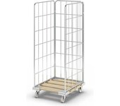 kaiserkraft Contenedor rodante con tablero rodante de madera, por 3 lados, A x P 724 x 810 mm, altura útil 1650 mm